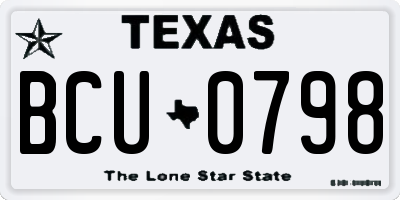 TX license plate BCU0798
