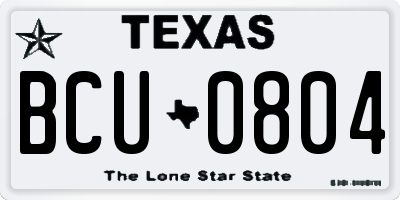 TX license plate BCU0804