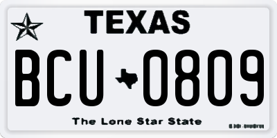 TX license plate BCU0809