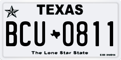 TX license plate BCU0811