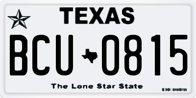 TX license plate BCU0815