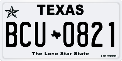 TX license plate BCU0821