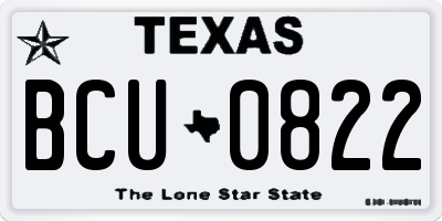 TX license plate BCU0822