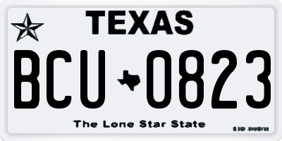 TX license plate BCU0823