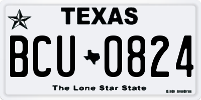 TX license plate BCU0824