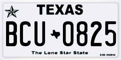 TX license plate BCU0825
