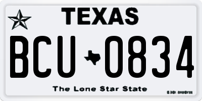 TX license plate BCU0834