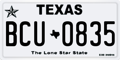 TX license plate BCU0835