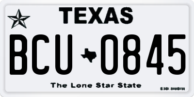 TX license plate BCU0845