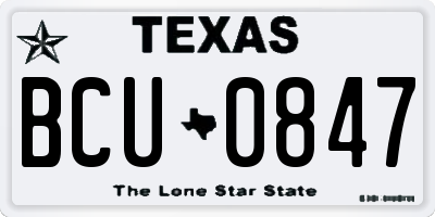 TX license plate BCU0847