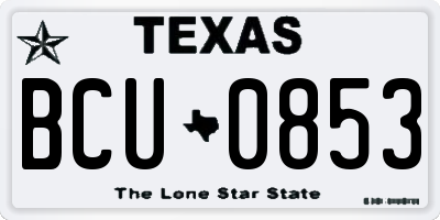 TX license plate BCU0853