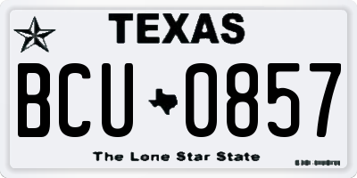 TX license plate BCU0857