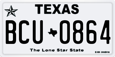 TX license plate BCU0864