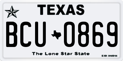 TX license plate BCU0869