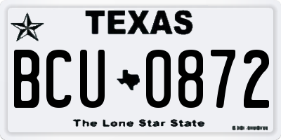 TX license plate BCU0872