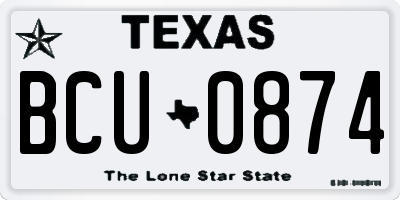 TX license plate BCU0874
