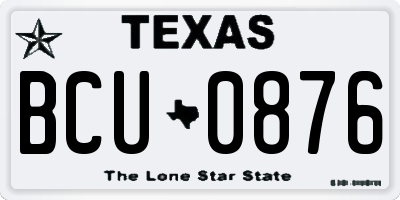 TX license plate BCU0876