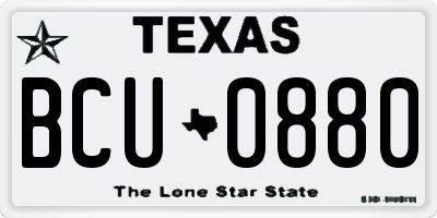TX license plate BCU0880