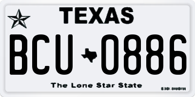 TX license plate BCU0886
