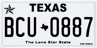 TX license plate BCU0887