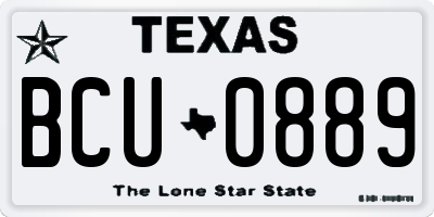 TX license plate BCU0889