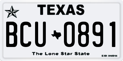 TX license plate BCU0891