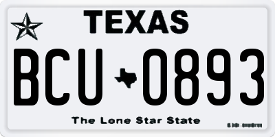 TX license plate BCU0893