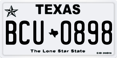 TX license plate BCU0898