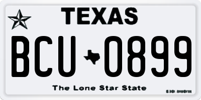 TX license plate BCU0899