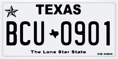 TX license plate BCU0901