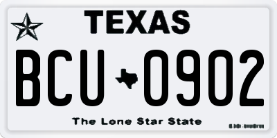 TX license plate BCU0902