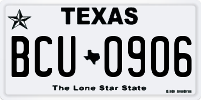 TX license plate BCU0906