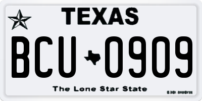 TX license plate BCU0909