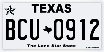 TX license plate BCU0912