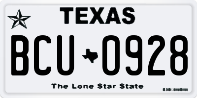 TX license plate BCU0928