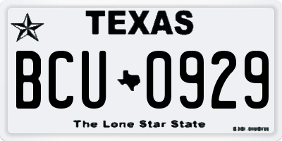 TX license plate BCU0929