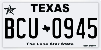 TX license plate BCU0945