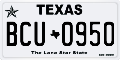 TX license plate BCU0950