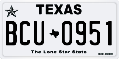 TX license plate BCU0951
