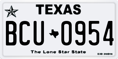 TX license plate BCU0954