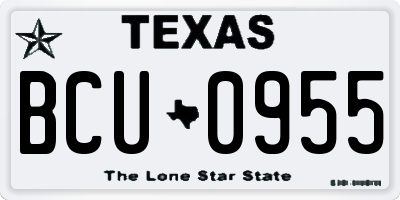 TX license plate BCU0955