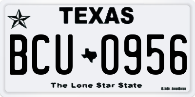 TX license plate BCU0956