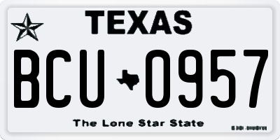 TX license plate BCU0957