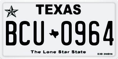 TX license plate BCU0964