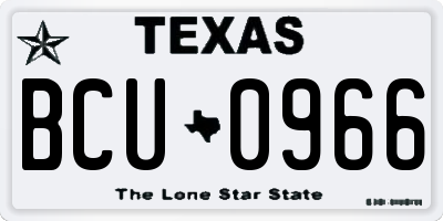 TX license plate BCU0966