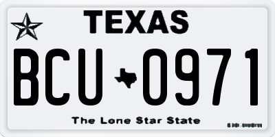 TX license plate BCU0971