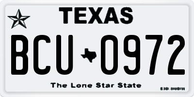 TX license plate BCU0972