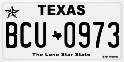 TX license plate BCU0973