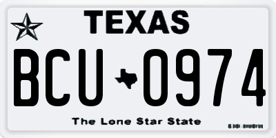 TX license plate BCU0974