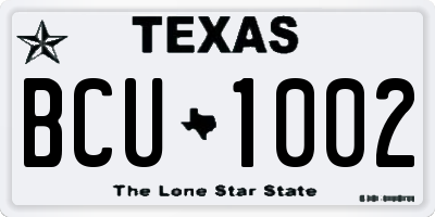 TX license plate BCU1002